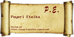 Peyerl Etelka névjegykártya